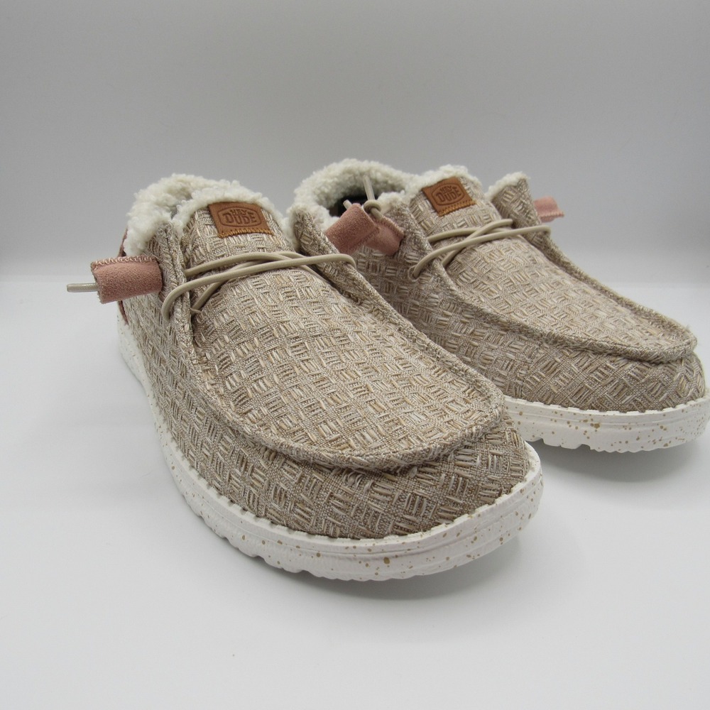 Hey Dude Wendy Warmth Loafers Women Size 10 Natural Faux Fur Lined